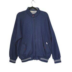 Vintage Christian Dior Monsieur Zip Jacket Blue Knit Bomber Size L